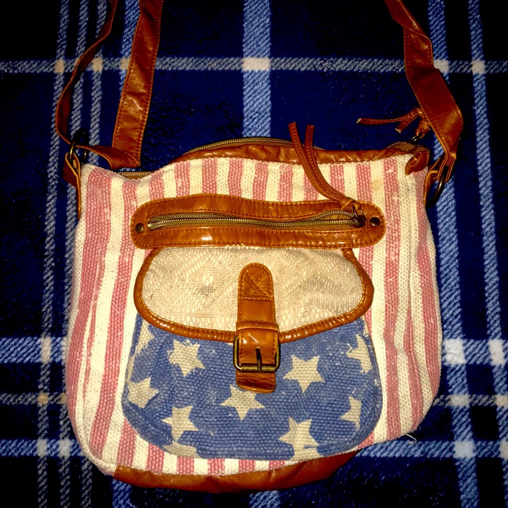 Vintage American flag bag